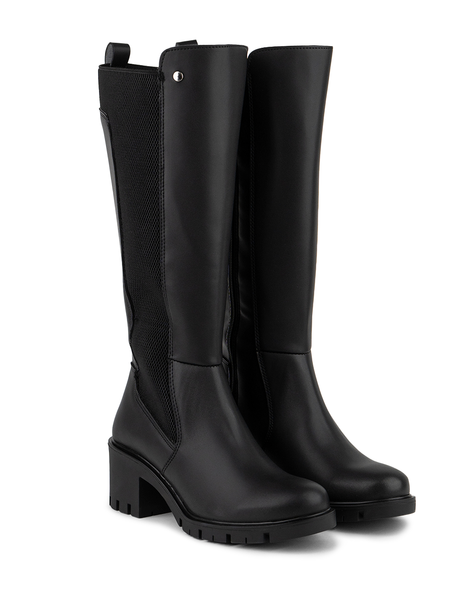 Bota alta negra para mujer Charlotte Black - vista lateral