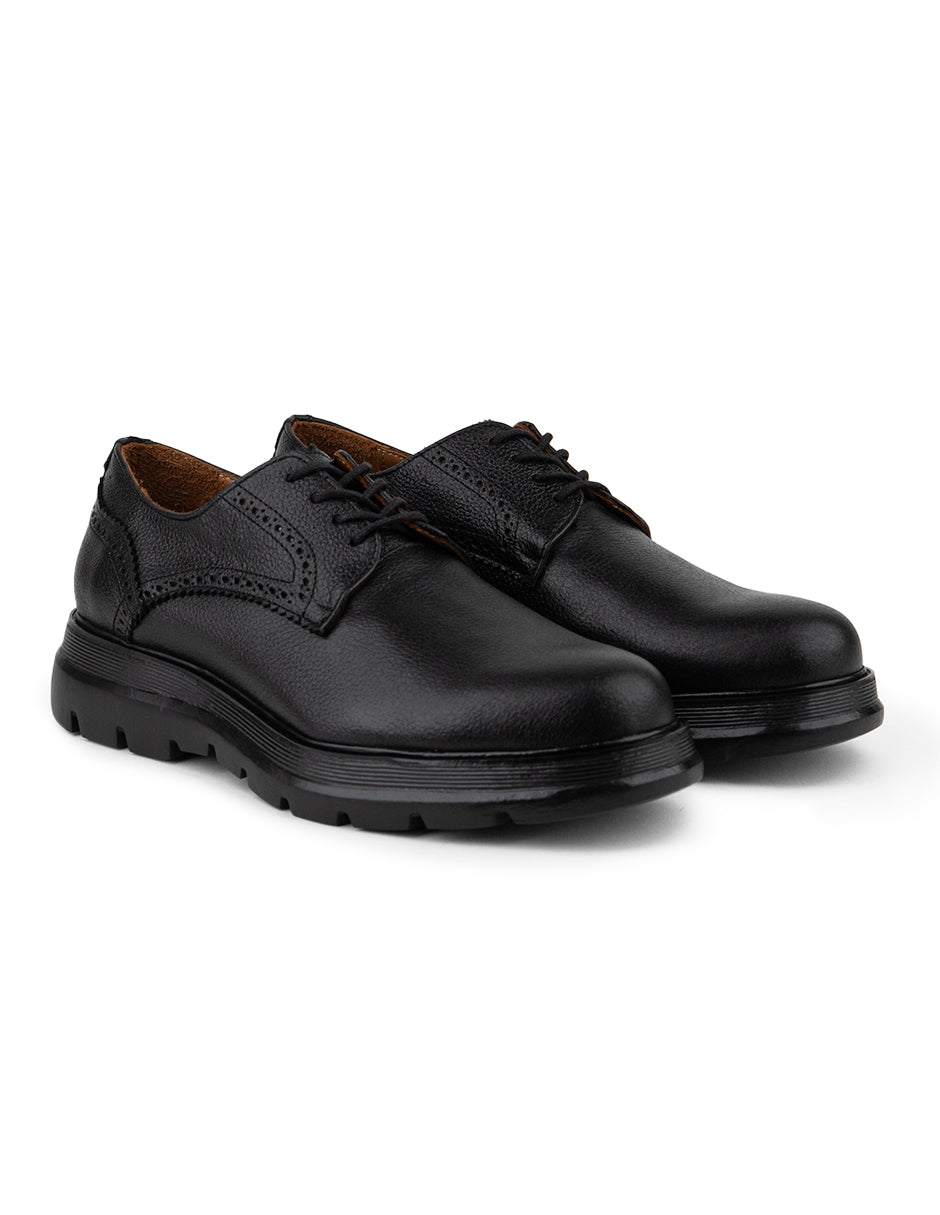Zapato derby negro para hombre Alonzo Black - vista lateral