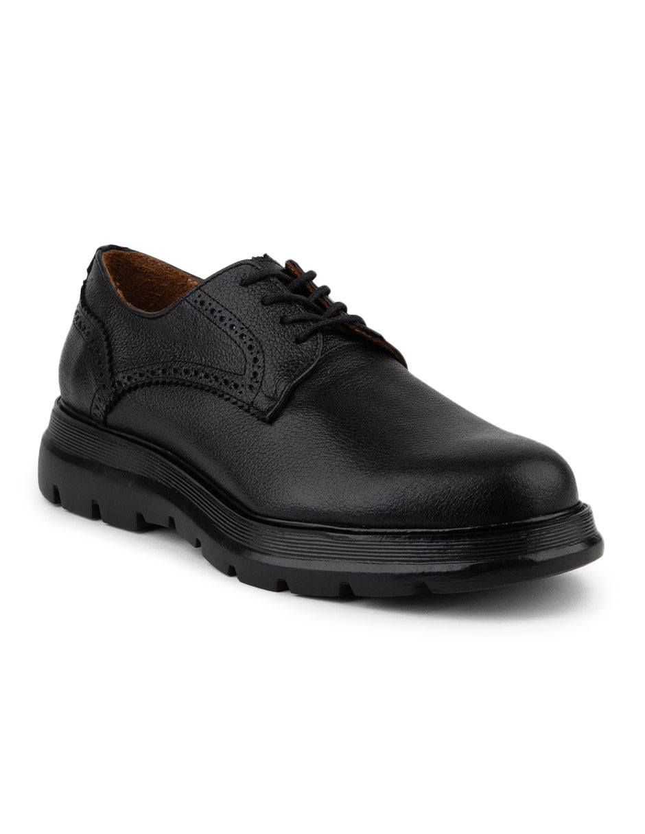 Zapato derby negro para hombre Alonzo Black - vista tres cuartos