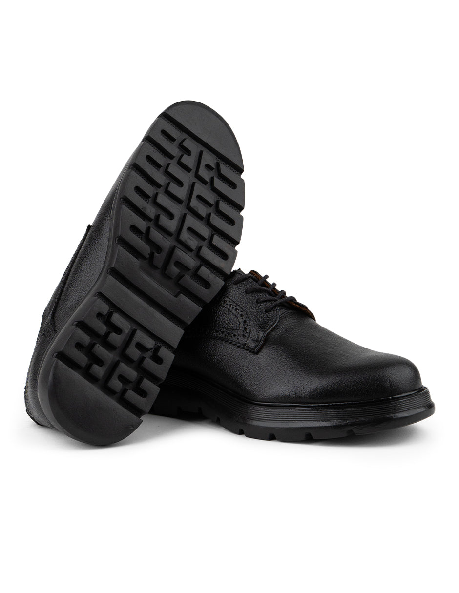 Zapato derby negro para hombre Alonzo Black - vista posterior