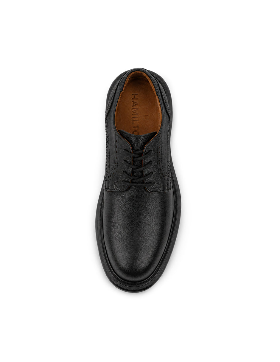 Zapato derby negro para hombre Alonzo Black - detalle exterior