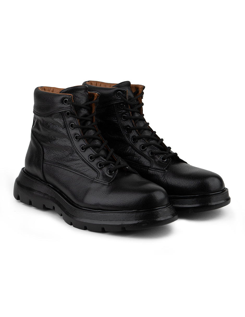 Bota combat negra para hombre Boston Black - vista lateral