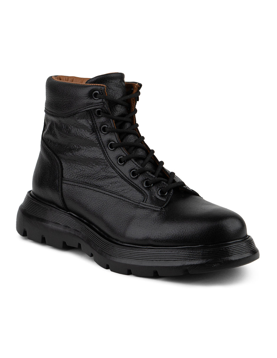 Bota combat negra para hombre Boston Black - vista tres cuartos