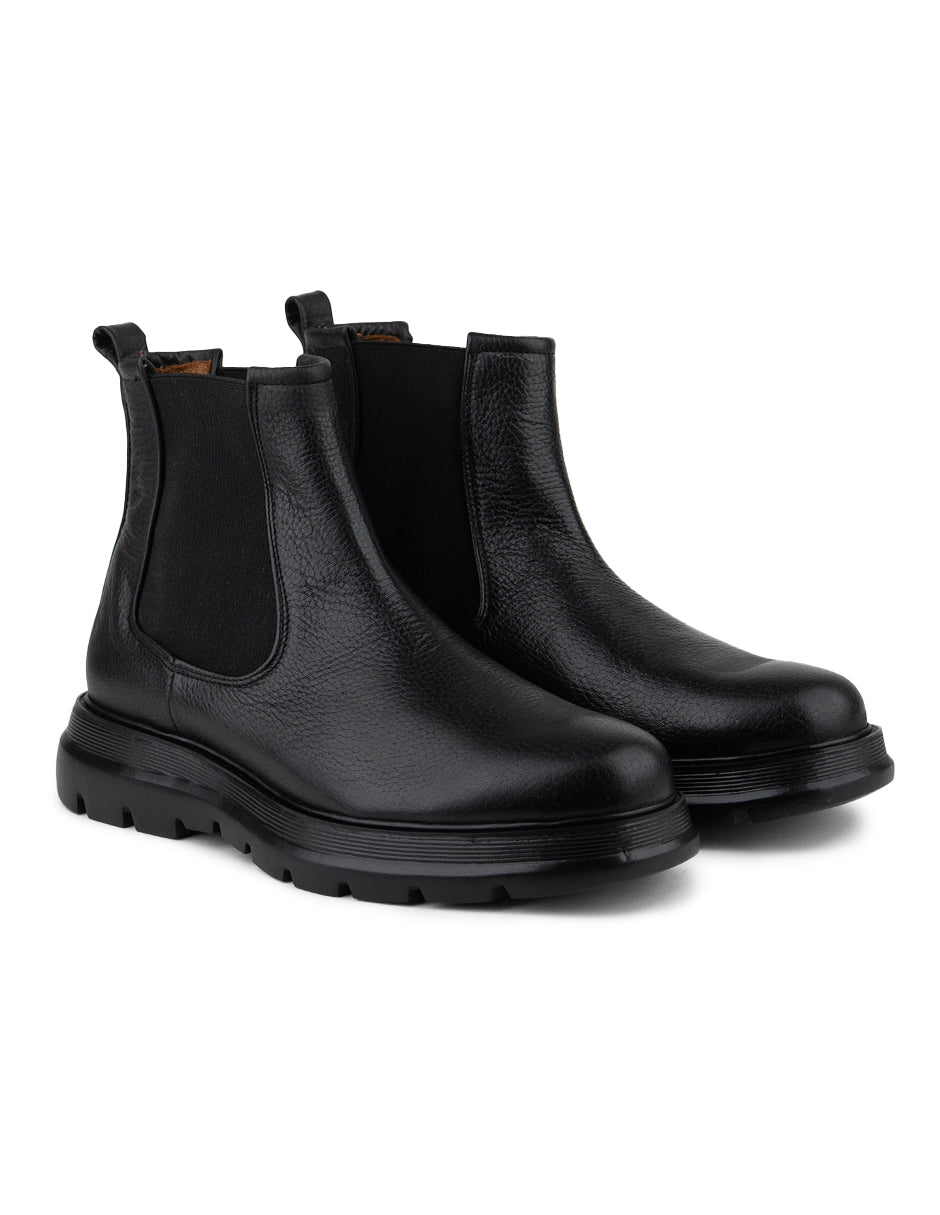 Botín Chelsea negro para hombre Logan Black - vista lateral
