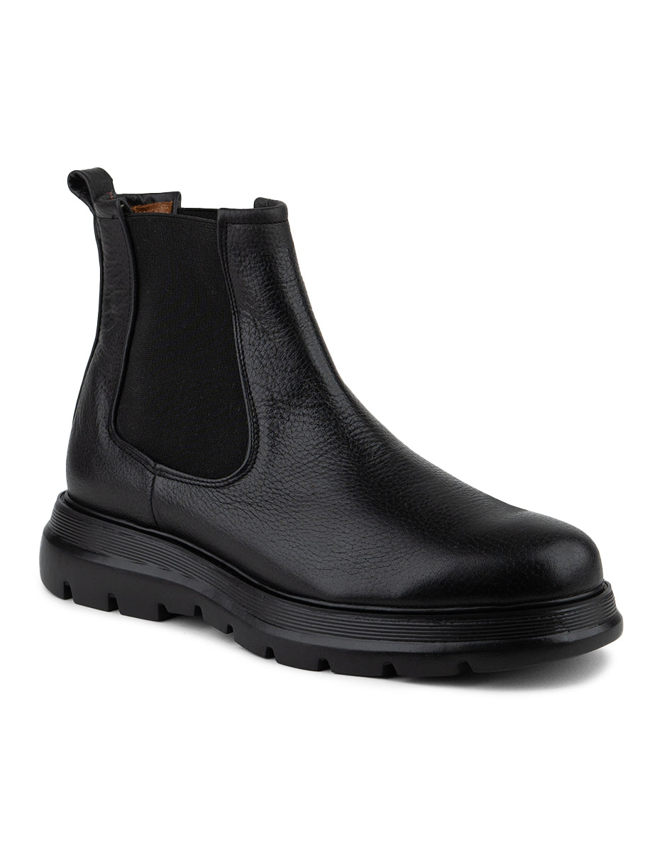 Botín Chelsea negro para hombre Logan Black - vista tres cuartos